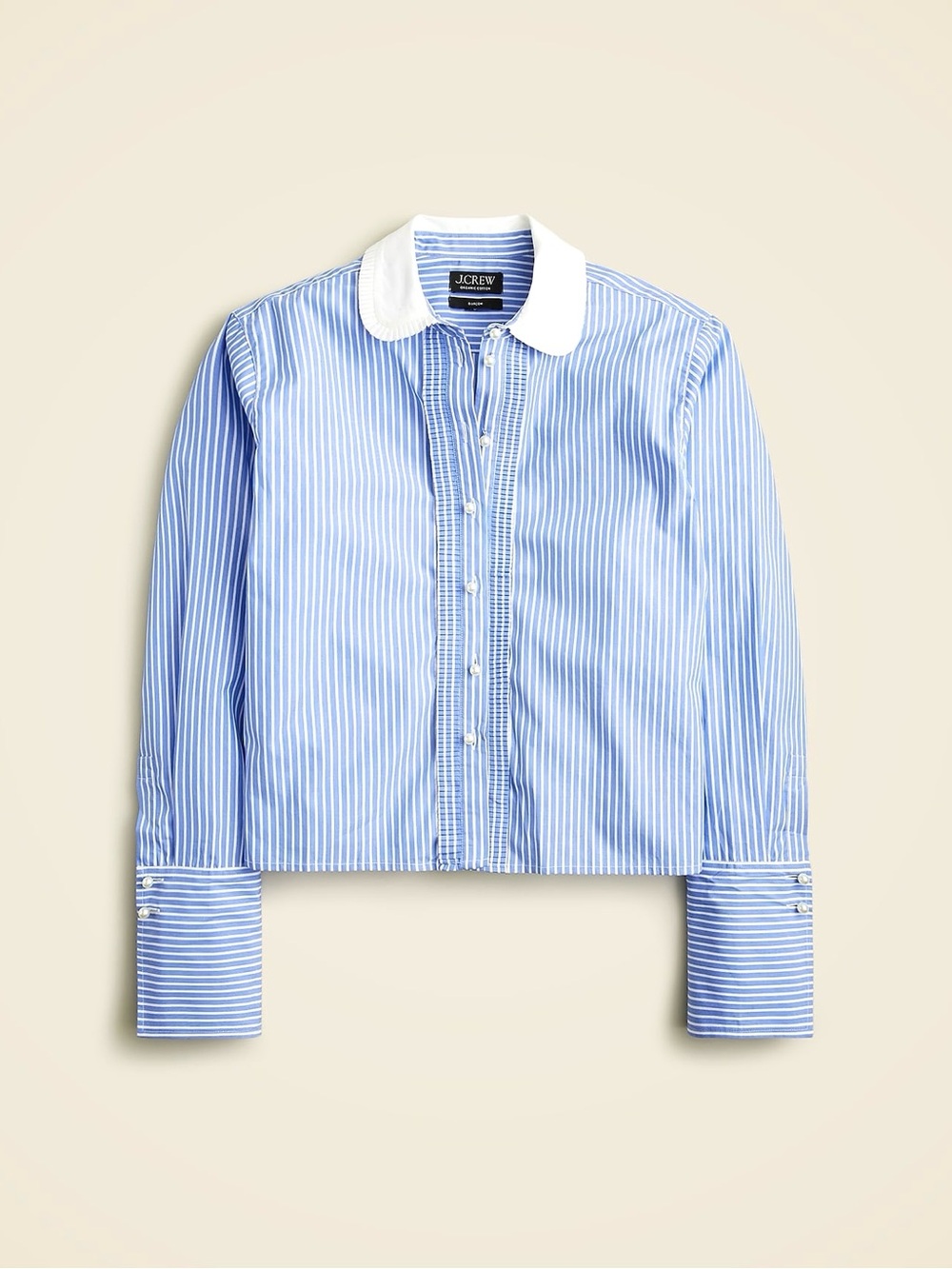 J. Crew Garçon cropped Stripe Button-Down Shirt with pearl buttons-size 2